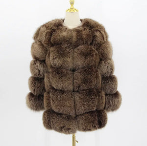 Pelliccia di volpe marrone donna