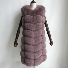 Load the image into the Gallery viewer, Gilet lungo in pelliccia di volpe cameo