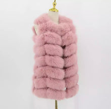 Load the image into the Gallery viewer, Gilet di volpe linea mosaico rosa barbie