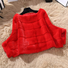Load image into Gallery viewer, Mantella in pelliccia di visone rosso